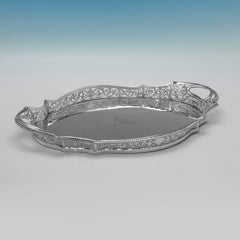 Plateau de galerie orné en argent sterling de l'époque édouardienne (a) Gallery par C.S. Harris, 1907