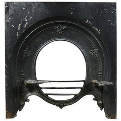 Vintage Ornate Fire Insert with Trivets or Pot Stands, 20th Century