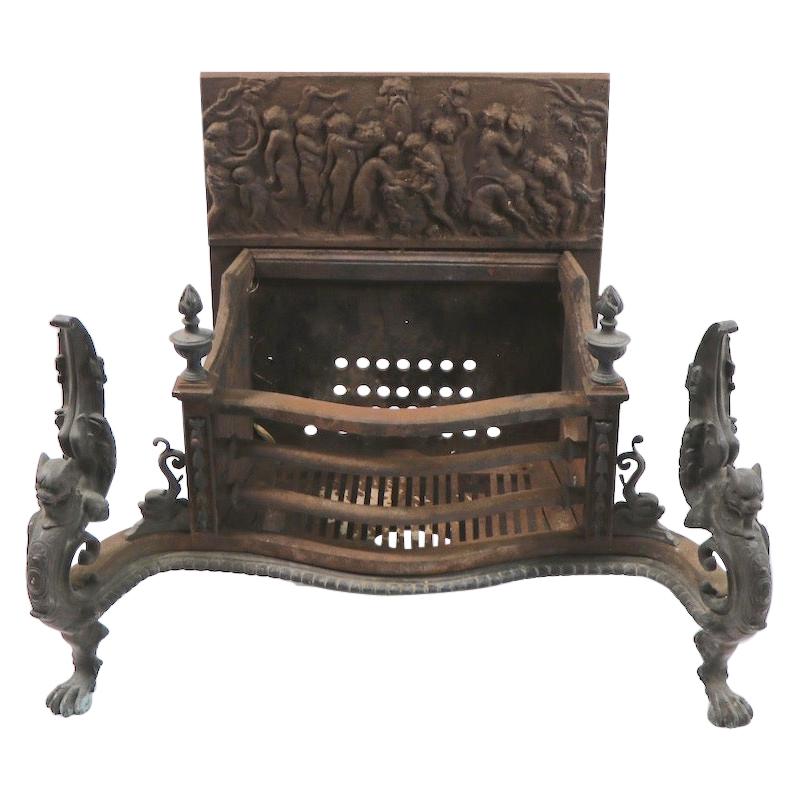Ornate Fireplace Insert Coal Grate by Wm. Jackson