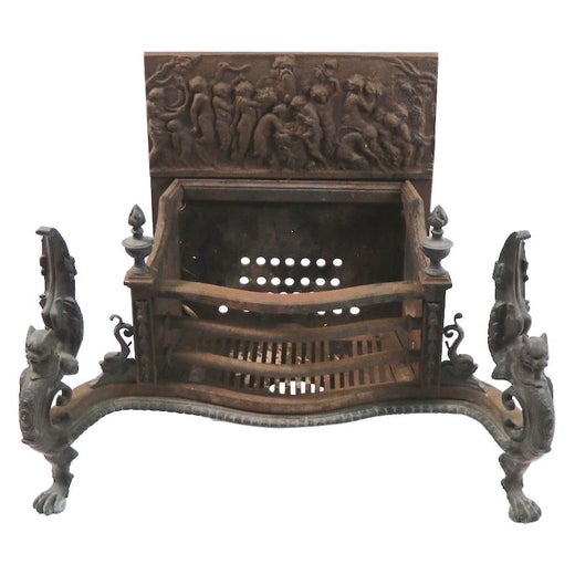 Ornate Fireplace Insert Coal Grate By Wm Jackson For Sale At 1stdibs