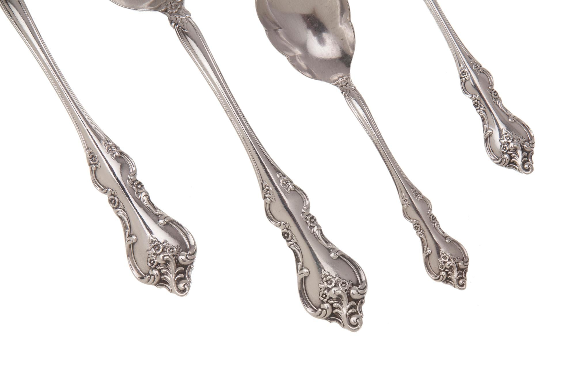 French Provincial Ornate Flatware Complete Service for 12; and 6 additional place settings