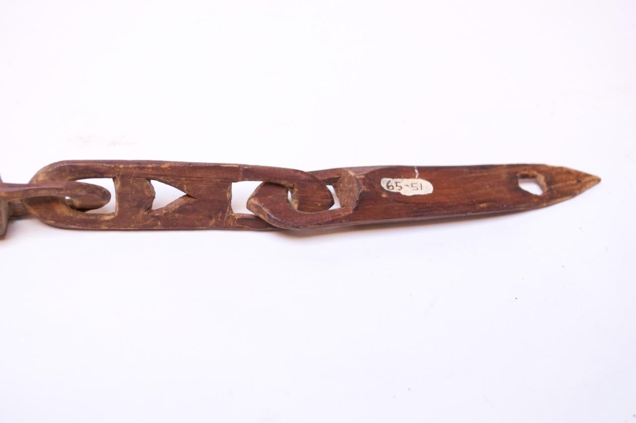 Ornate Folk Art Hand Carved Wooden Whimsy Chain 1