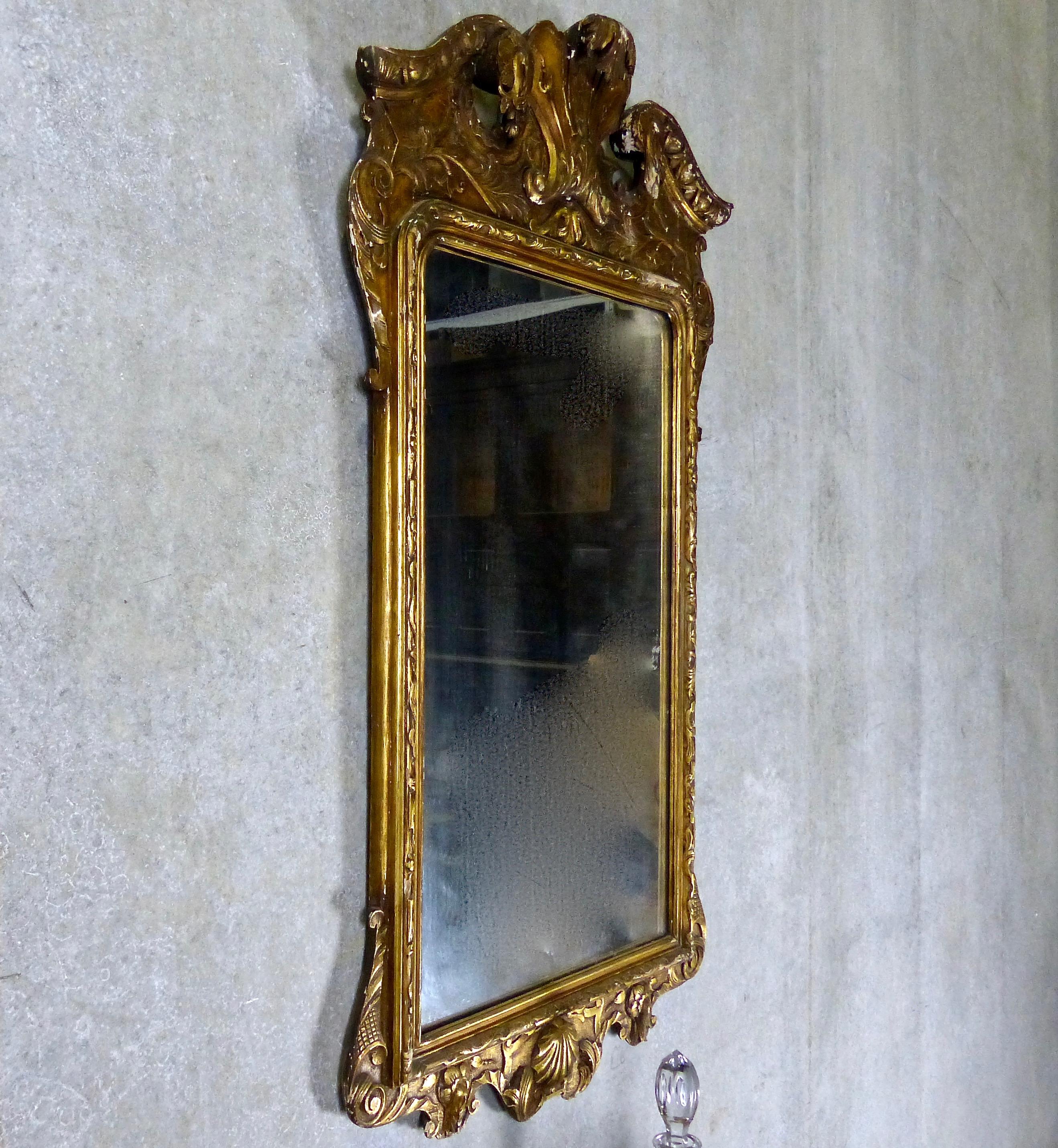 Ornate French 19th Century Gilded Baroque Mirror (Barock)