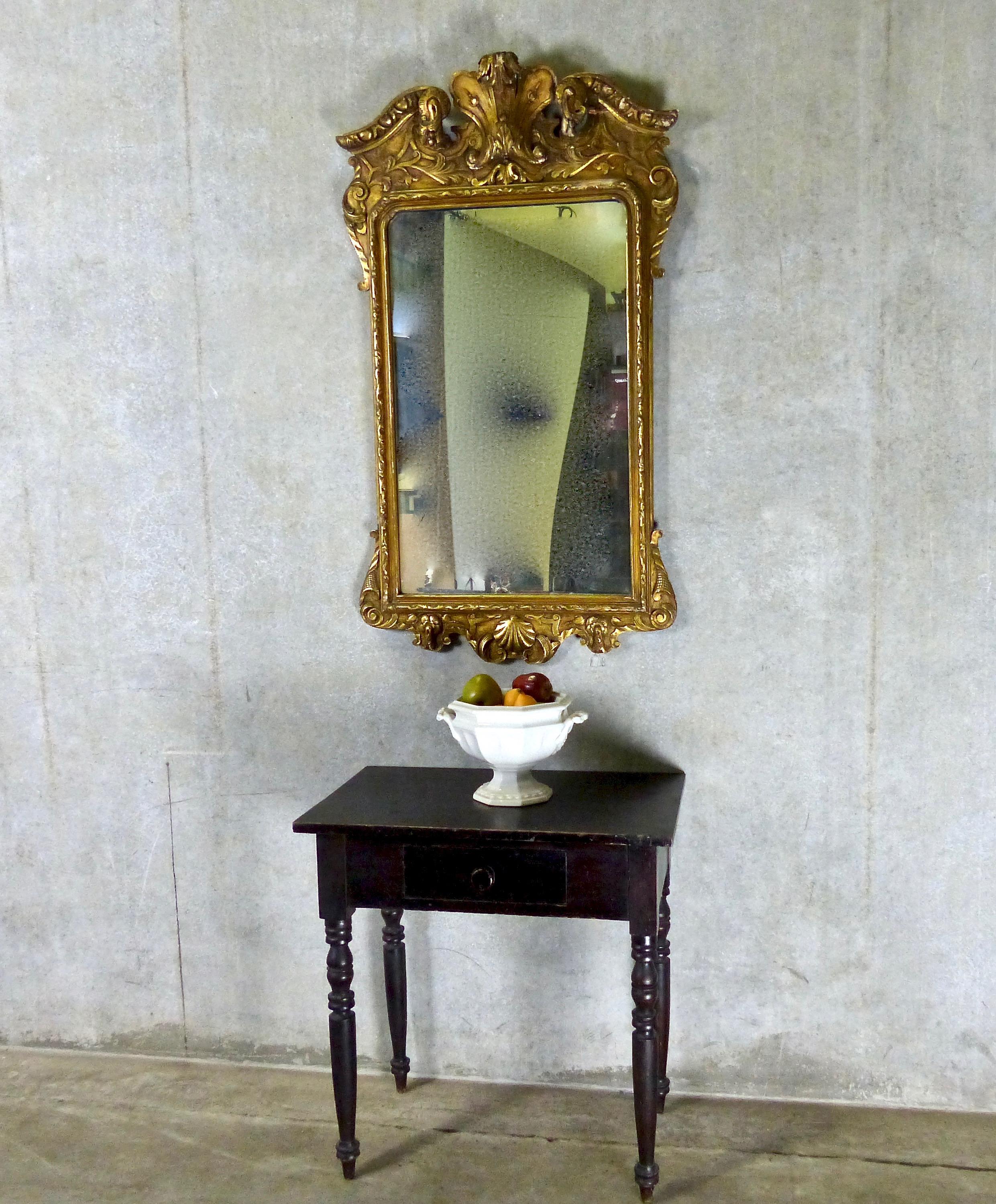 Ornate French 19th Century Gilded Baroque Mirror (Französisch)