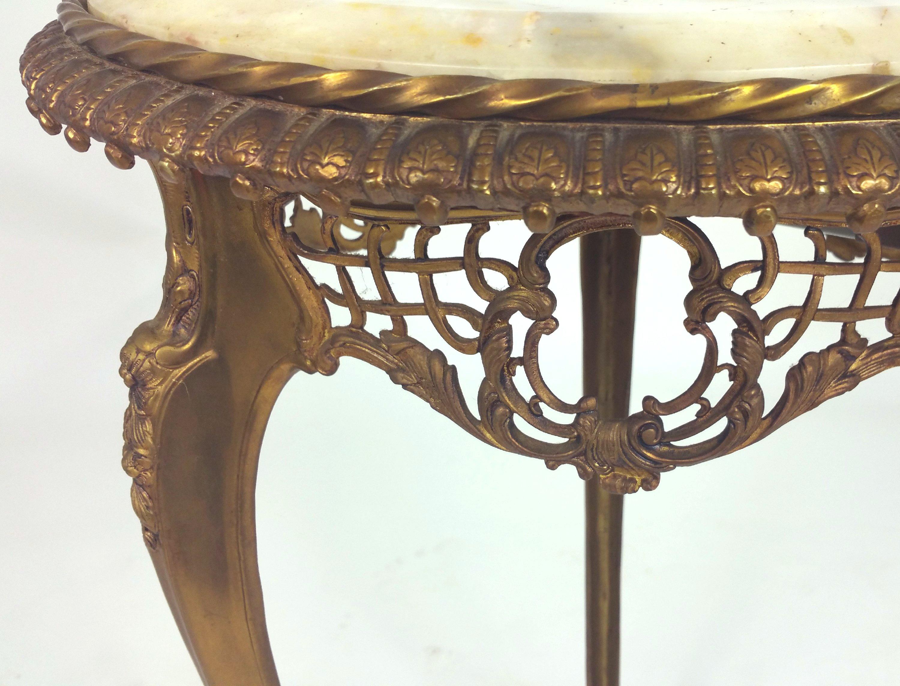 Ornate French Brass Lamp Table 2