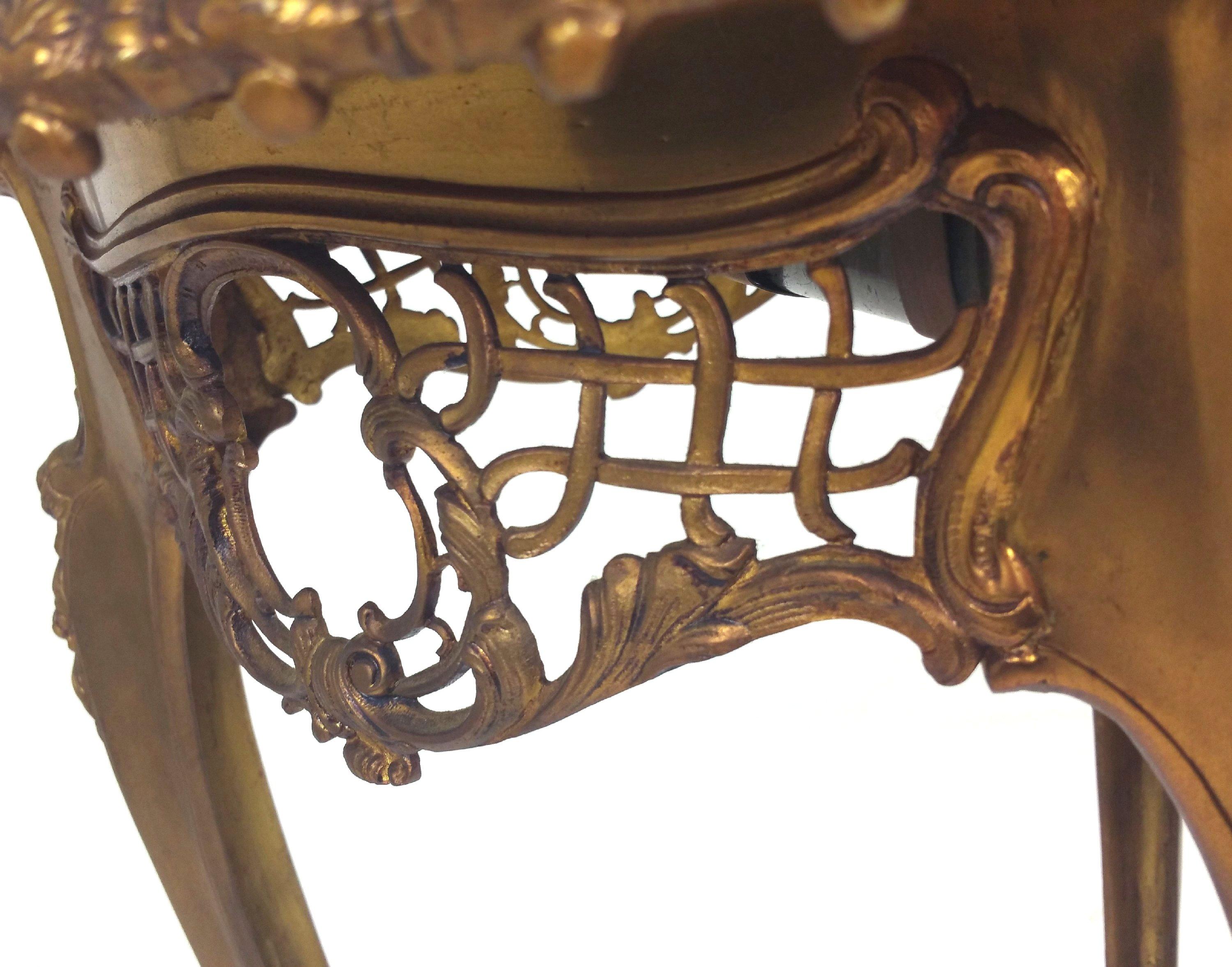 Ornate French Brass Lamp Table 3