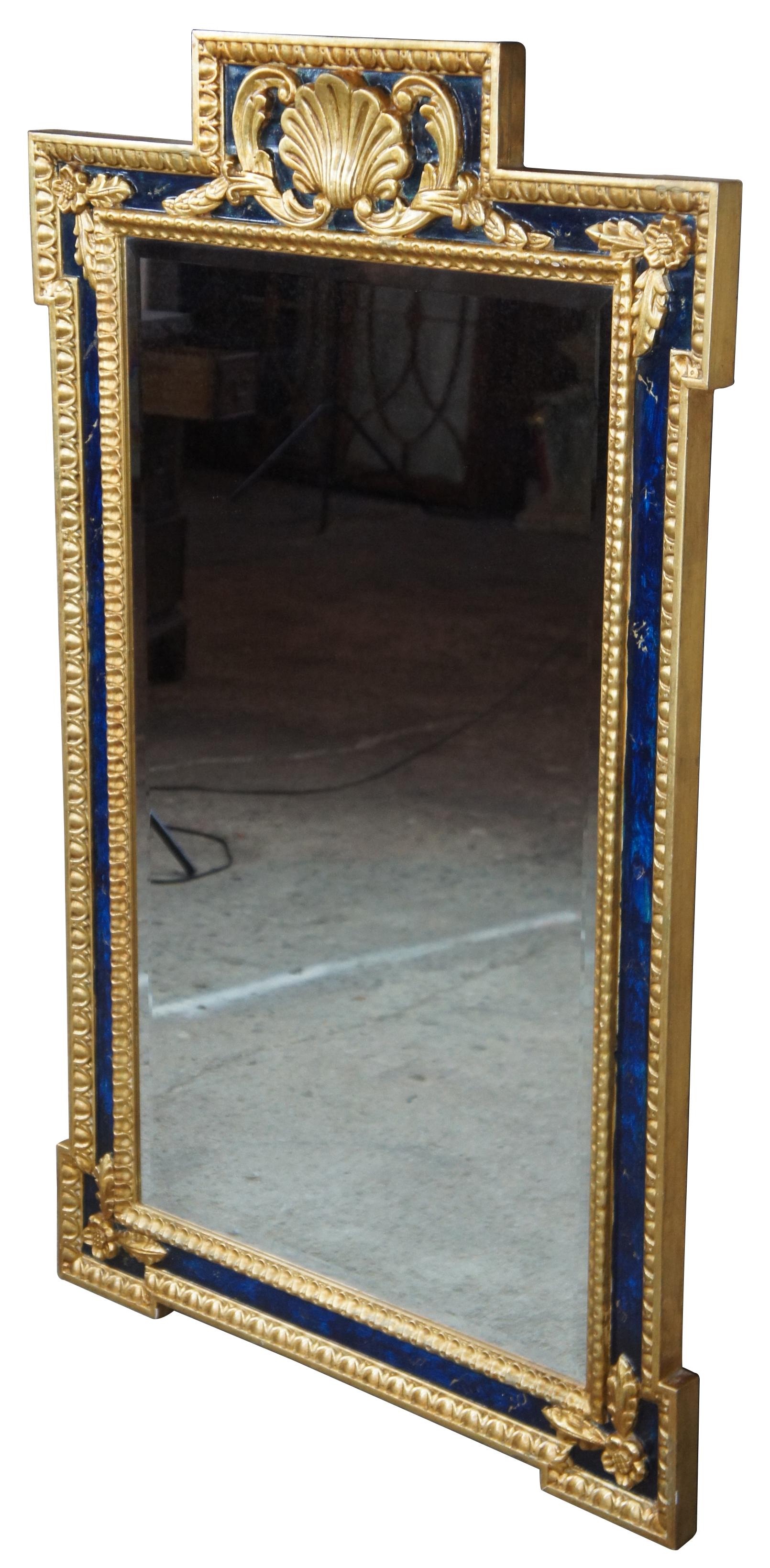 blue scalloped mirror