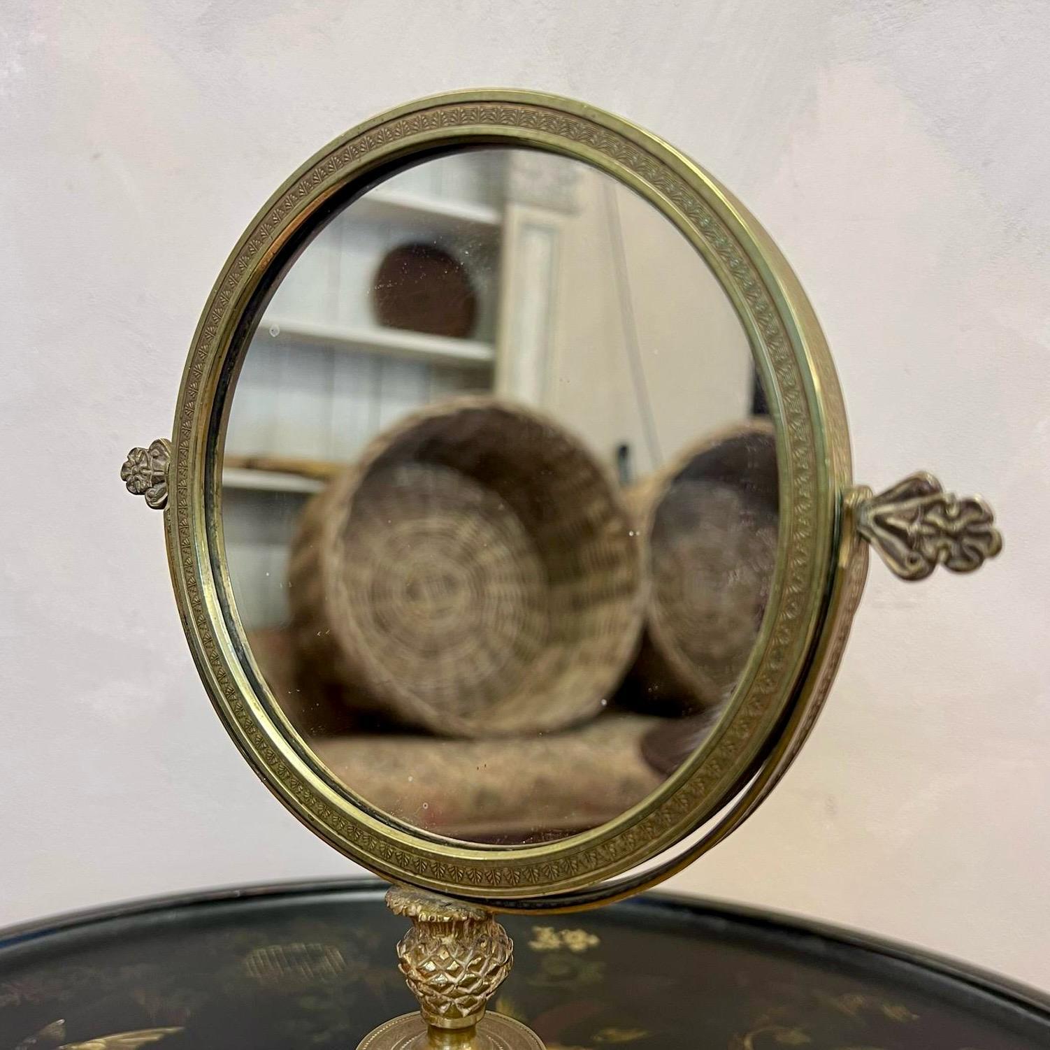 Ornate French Gilded Bronze & Marble Dressing Mirror C1880 For Sale 2