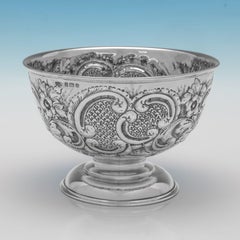 Bol orné en argent sterling George V de style néo-rococo par Joseph Gloster, 1910