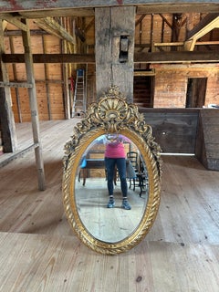 Ornate Gilded Composite French Style Oval Wall Mirror