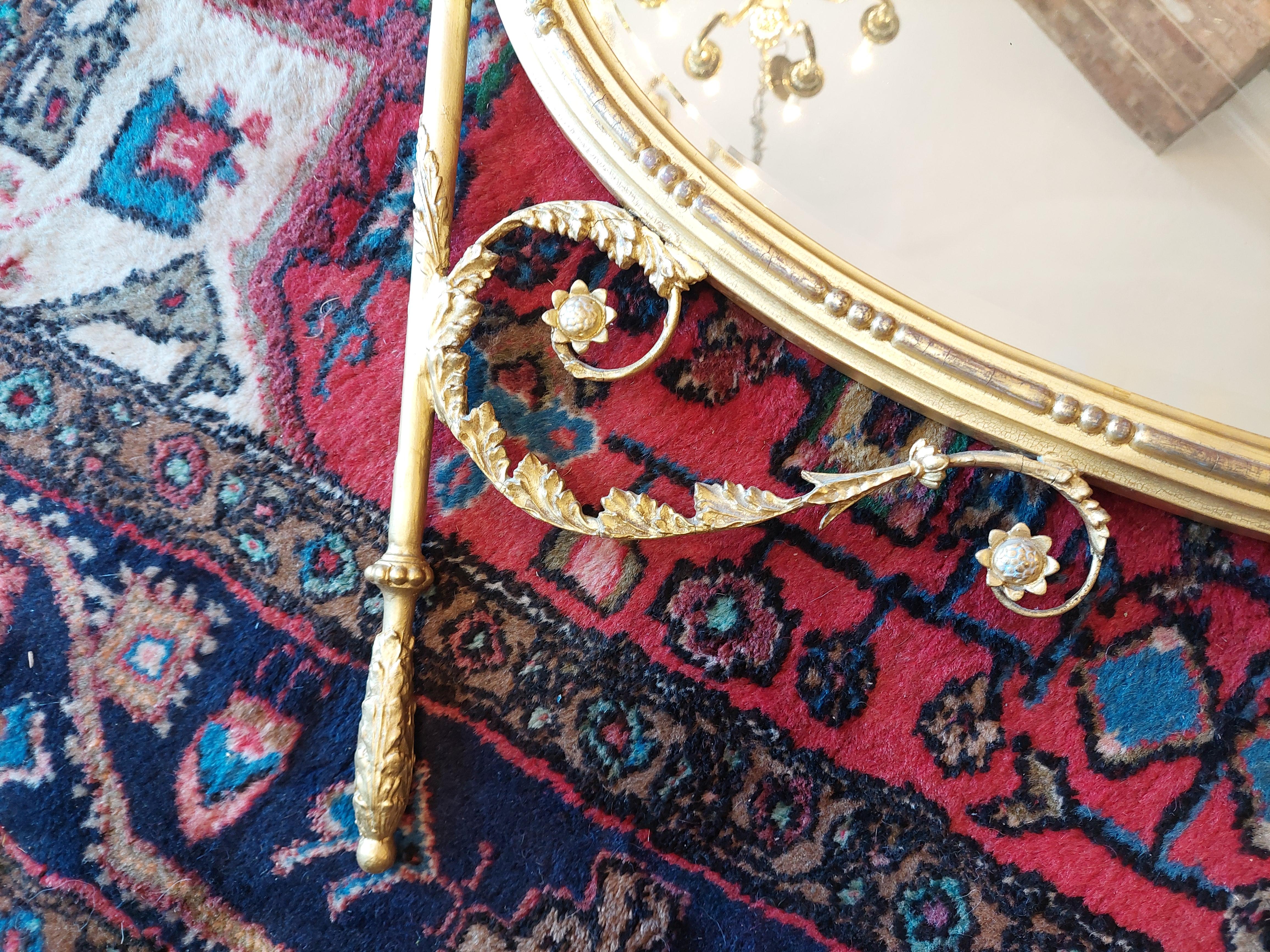 Style Adam Miroir à trumeau orné et doré du 19e siècle en vente