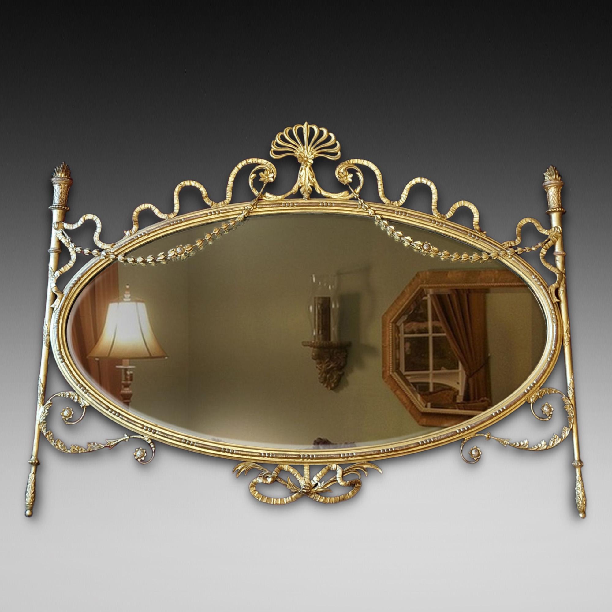 Miroir à trumeau orné et doré du 19e siècle en vente 2