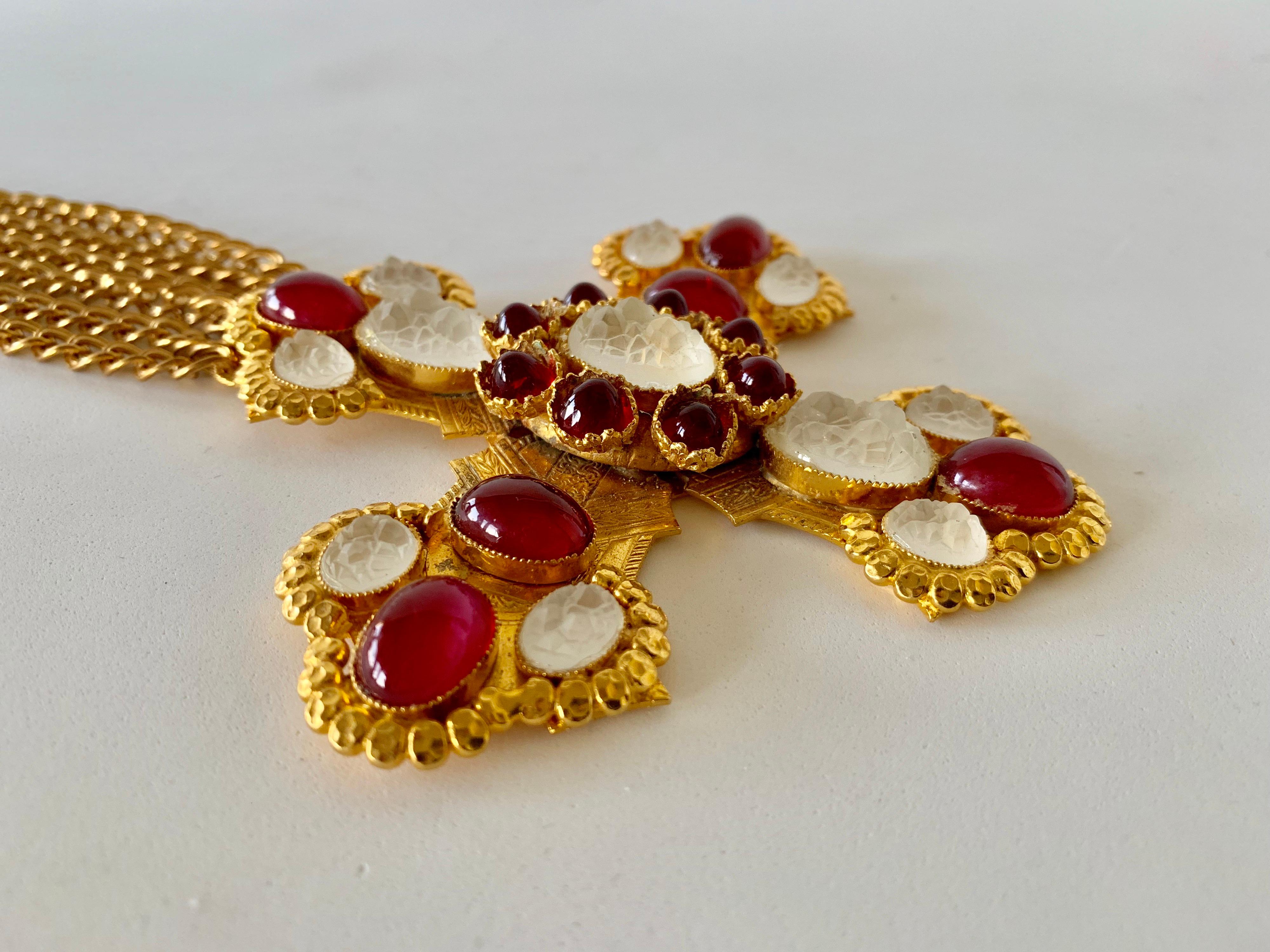 Verziertes vergoldetes Kreuz im byzantinischen Stil Statement-Halskette 5