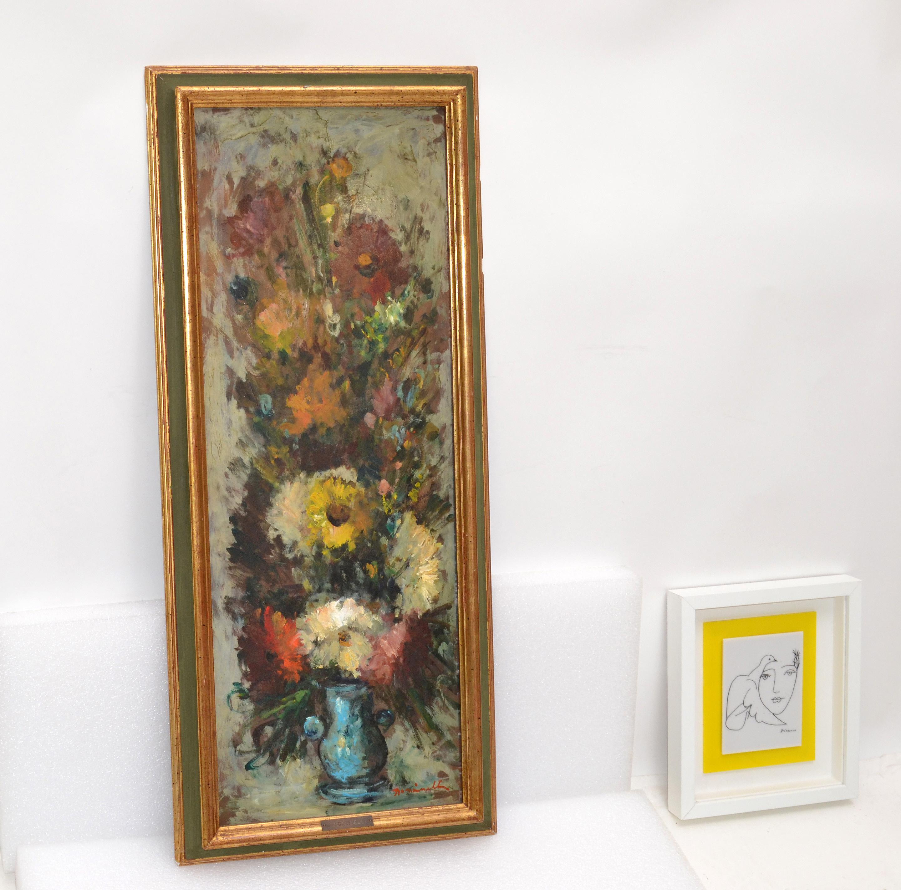 Ornate Gilt Framed Oil Painting Floral Bouquet Still Life Signed G. Boncinelli  In Good Condition For Sale In Miami, FL