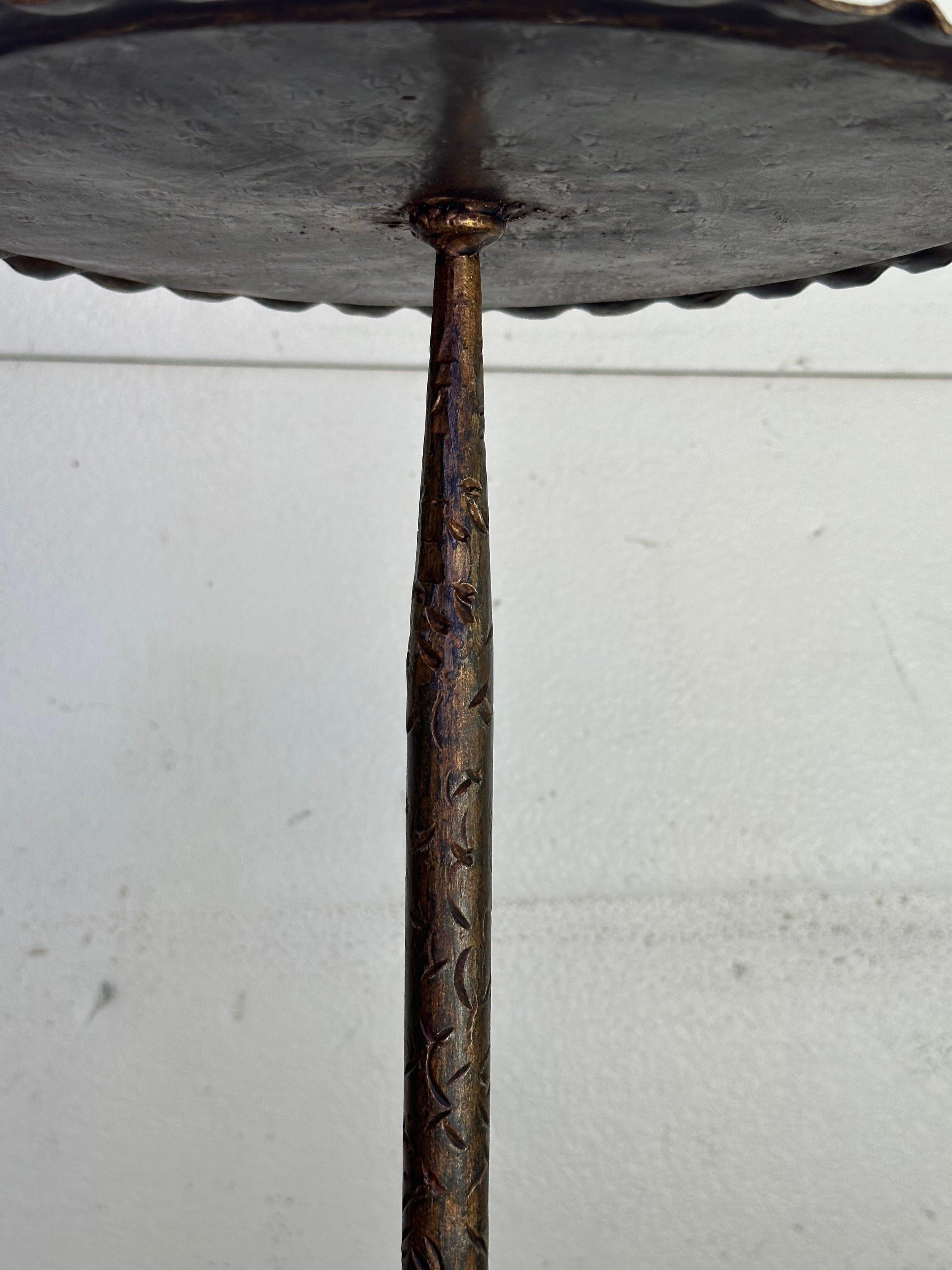 Ornate Gilt Iron Drinks Table with Floral Detail  For Sale 3