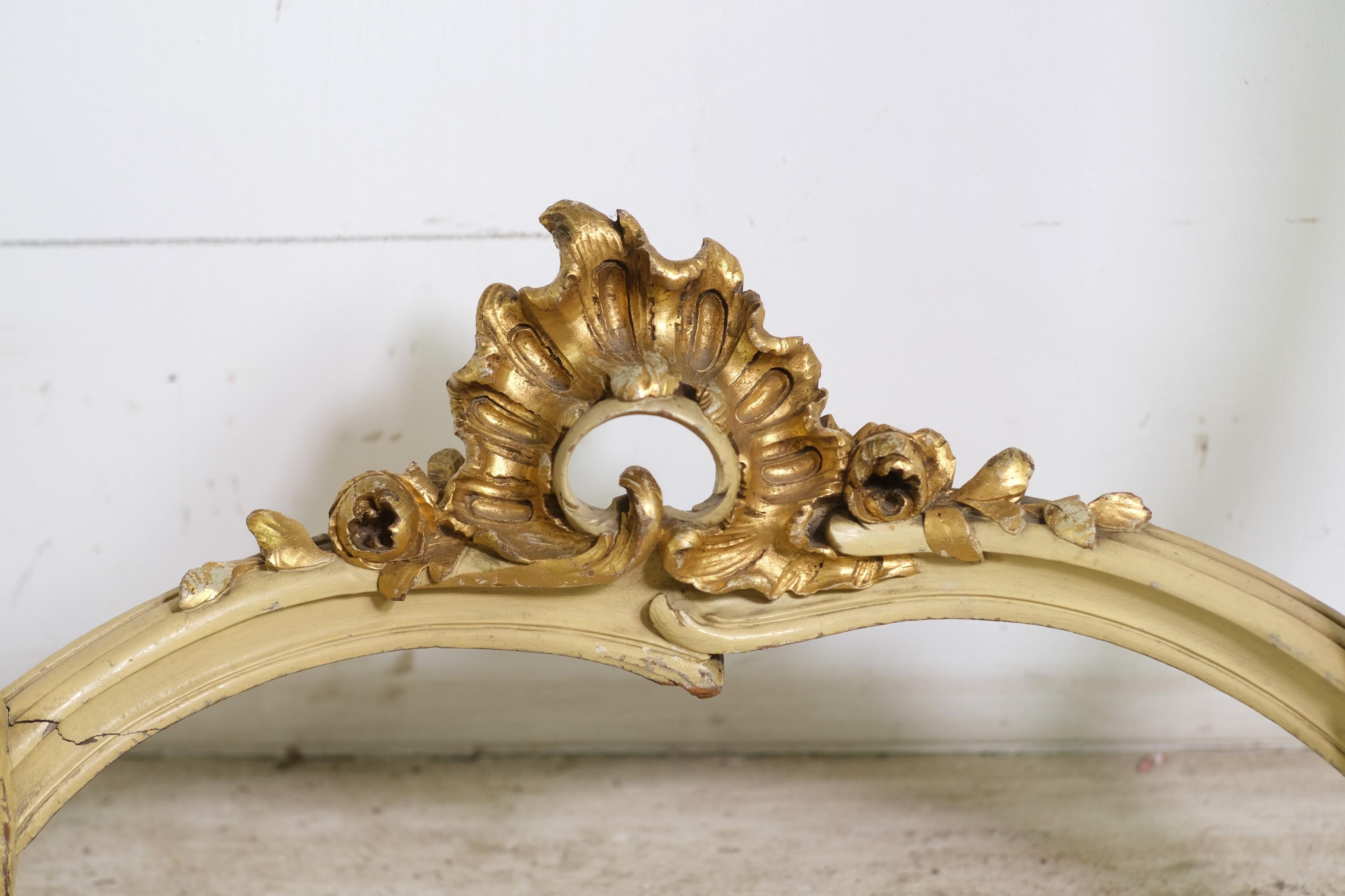 Ornate Gilt Rococo Console Table Green Marble Shelf Italy In Good Condition In New York, NY