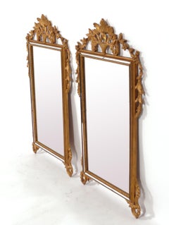 Ornate Gilt Wood Mirrors from The Carlyle Hotel NYC 40"H x 21.5"W Pair Available