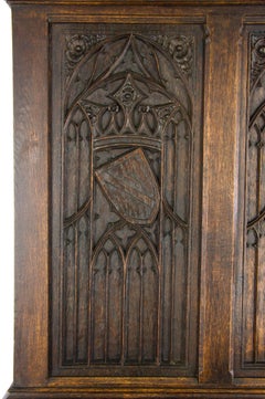 Ornate Gothic Cabinet, Antique Cabinet, Argenterie Cabinet, France, 1880