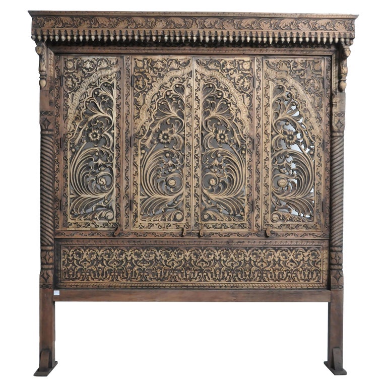 Ornate Hand Carved Headboard at 1stDibs