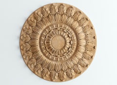 Ornate Hand Carved Wood Rosette Wall Art for Furniture, Cabinets, Fireplace