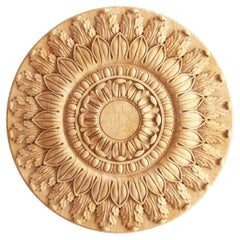 Ornate Hand Carved Wood Rosette Wall Art for Furniture, Cabinets, Fireplace
