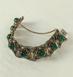 Ornate Hungarian Green Onyx Bracelet