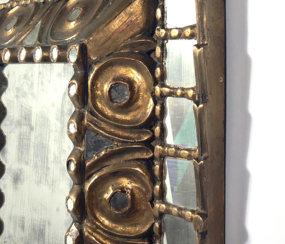 Hollywood Regency Specchio ornato italiano dorato 26,5