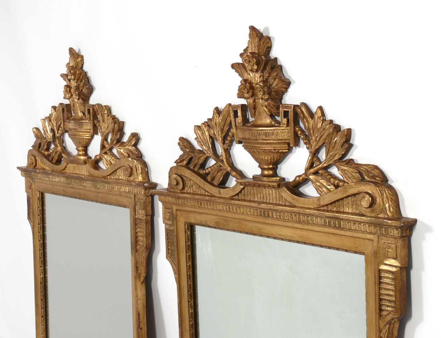 Hollywood Regency Ornate Italian Gilt Mirrors from The Carlyle Hotel NYC - Pair Available For Sale