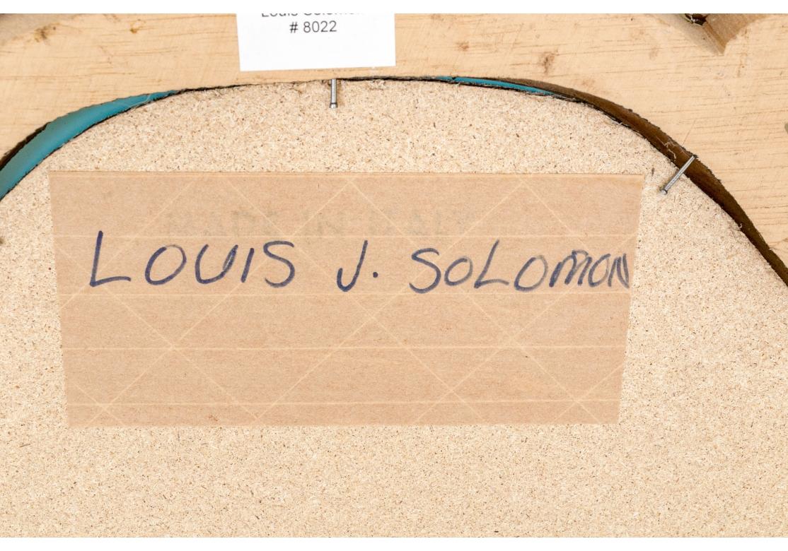 Espejo italiano ornamentado de madera dorada Louis J. Solomon en venta 6