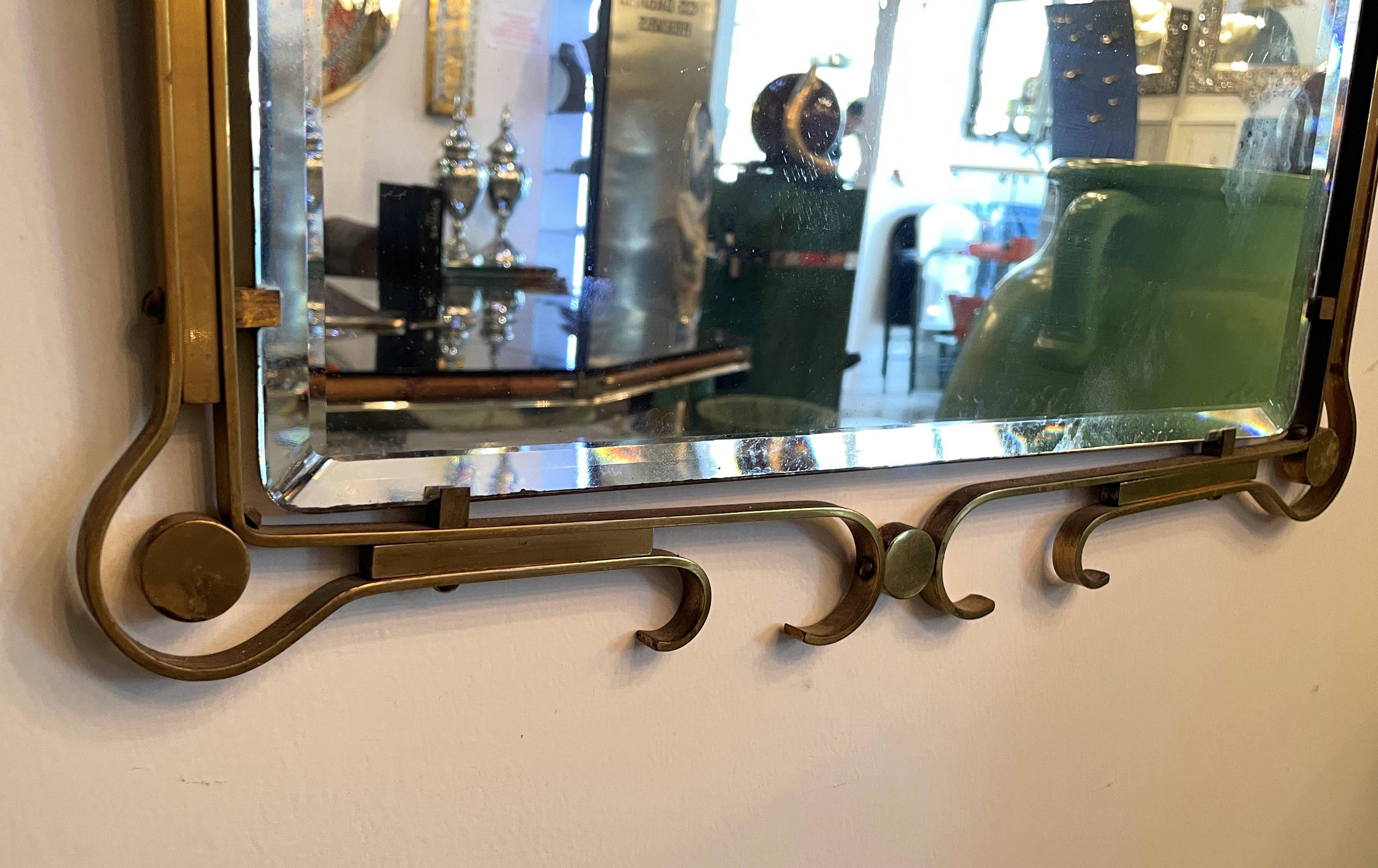 Ornate Italian Mid-Century Brass Mirror For Sale 3