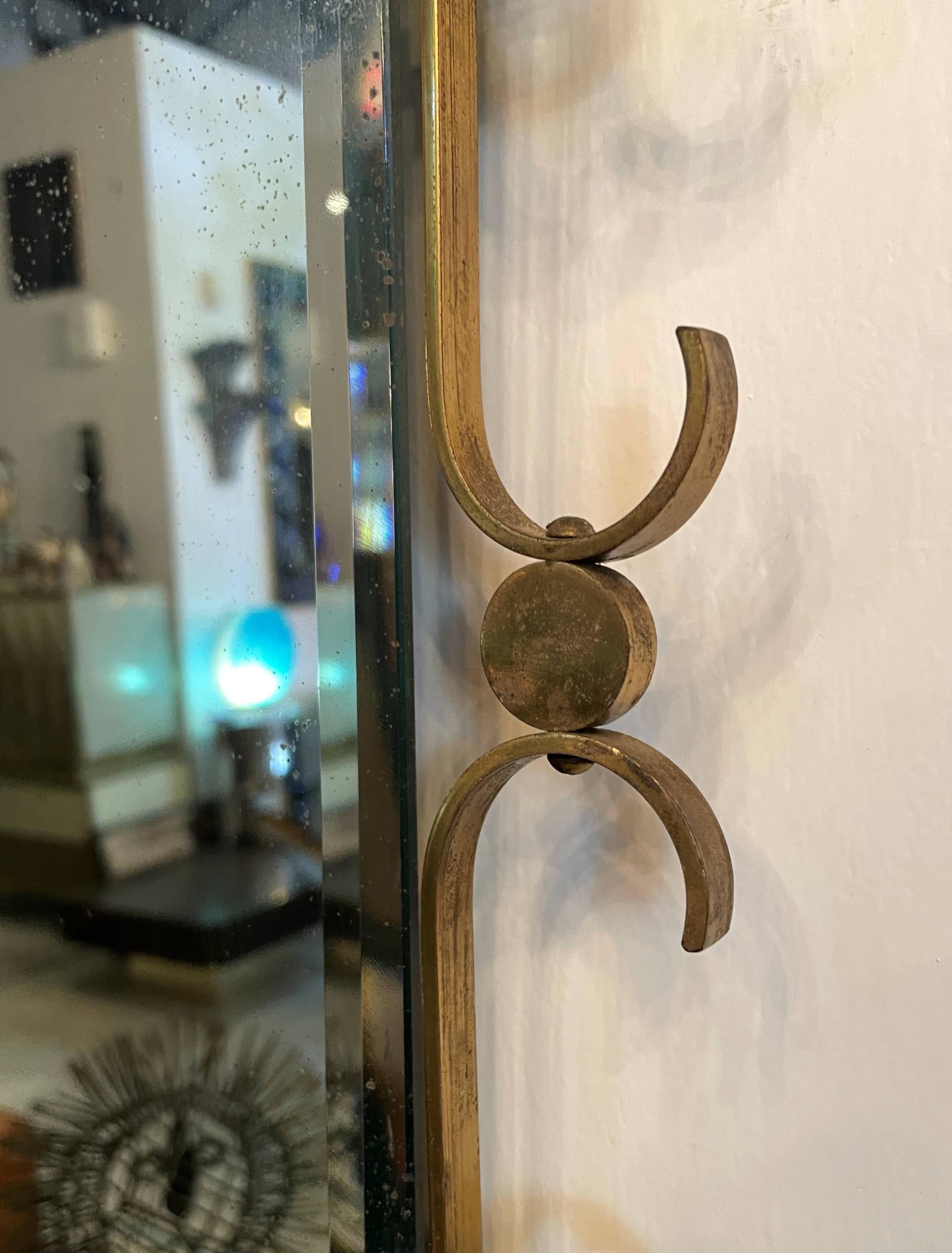 Ornate Italian Mid-Century Brass Mirror For Sale 4
