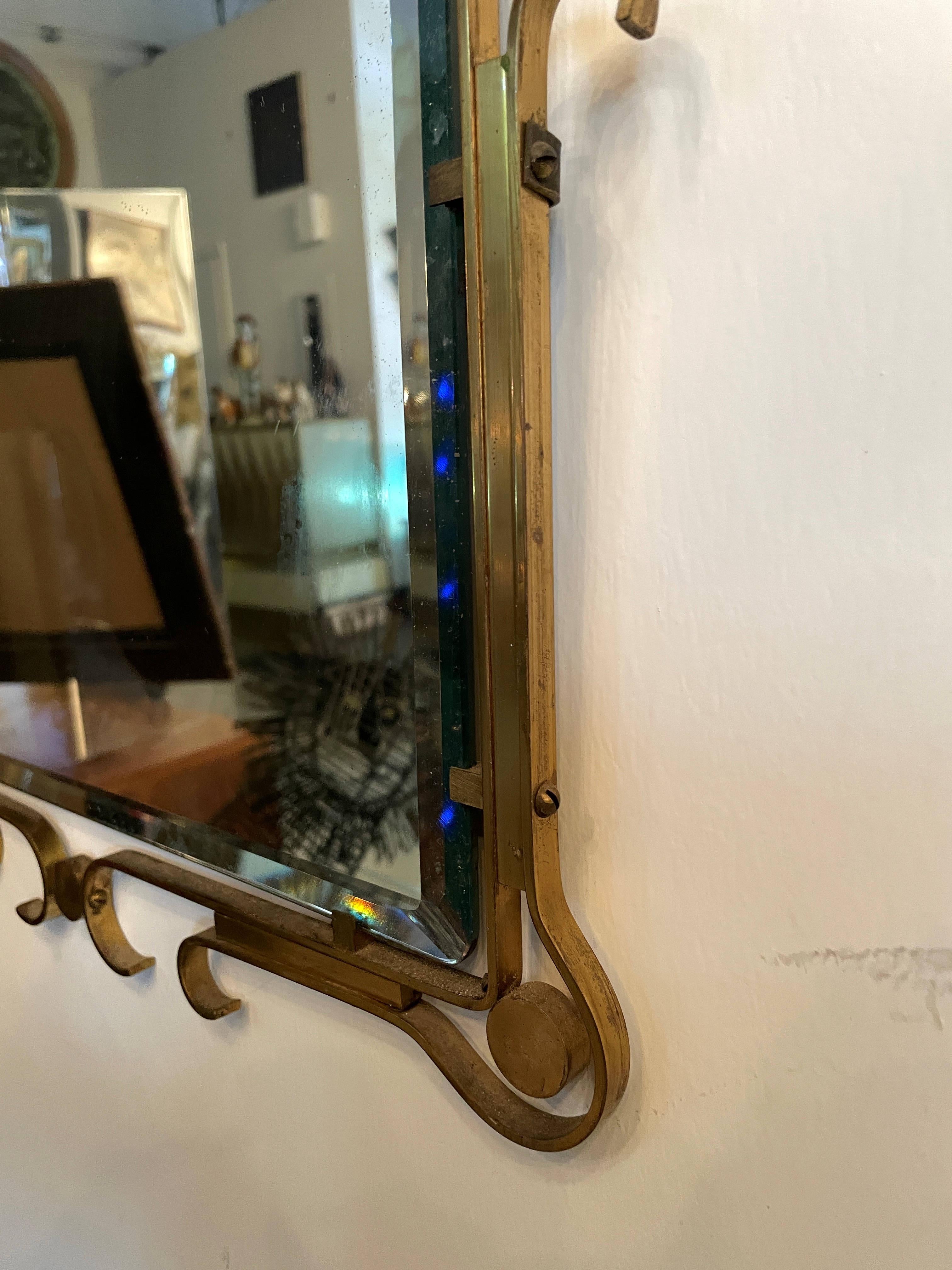 Ornate Italian Mid-Century Brass Mirror For Sale 5