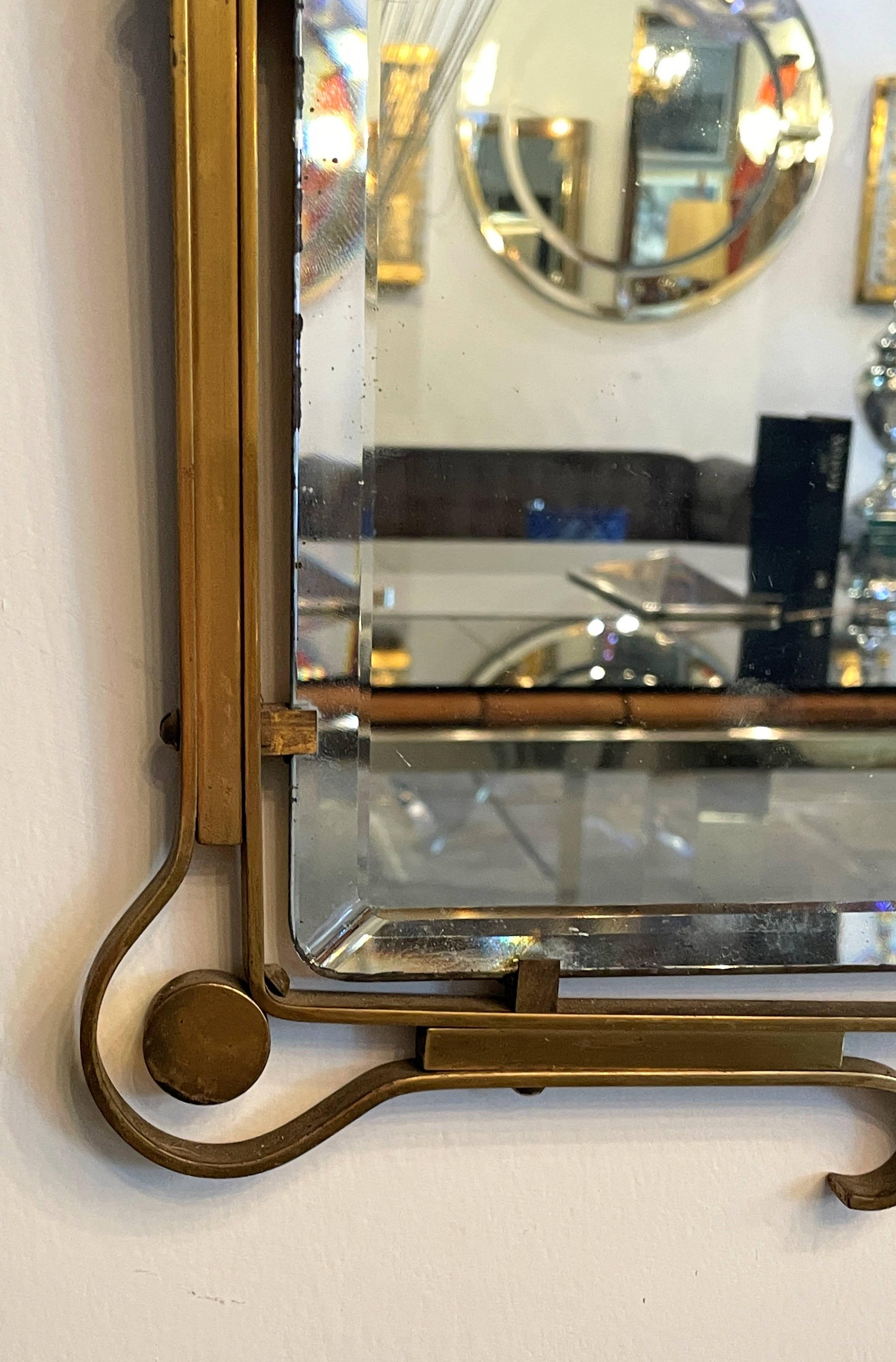 Ornate Italian Mid-Century Brass Mirror For Sale 1