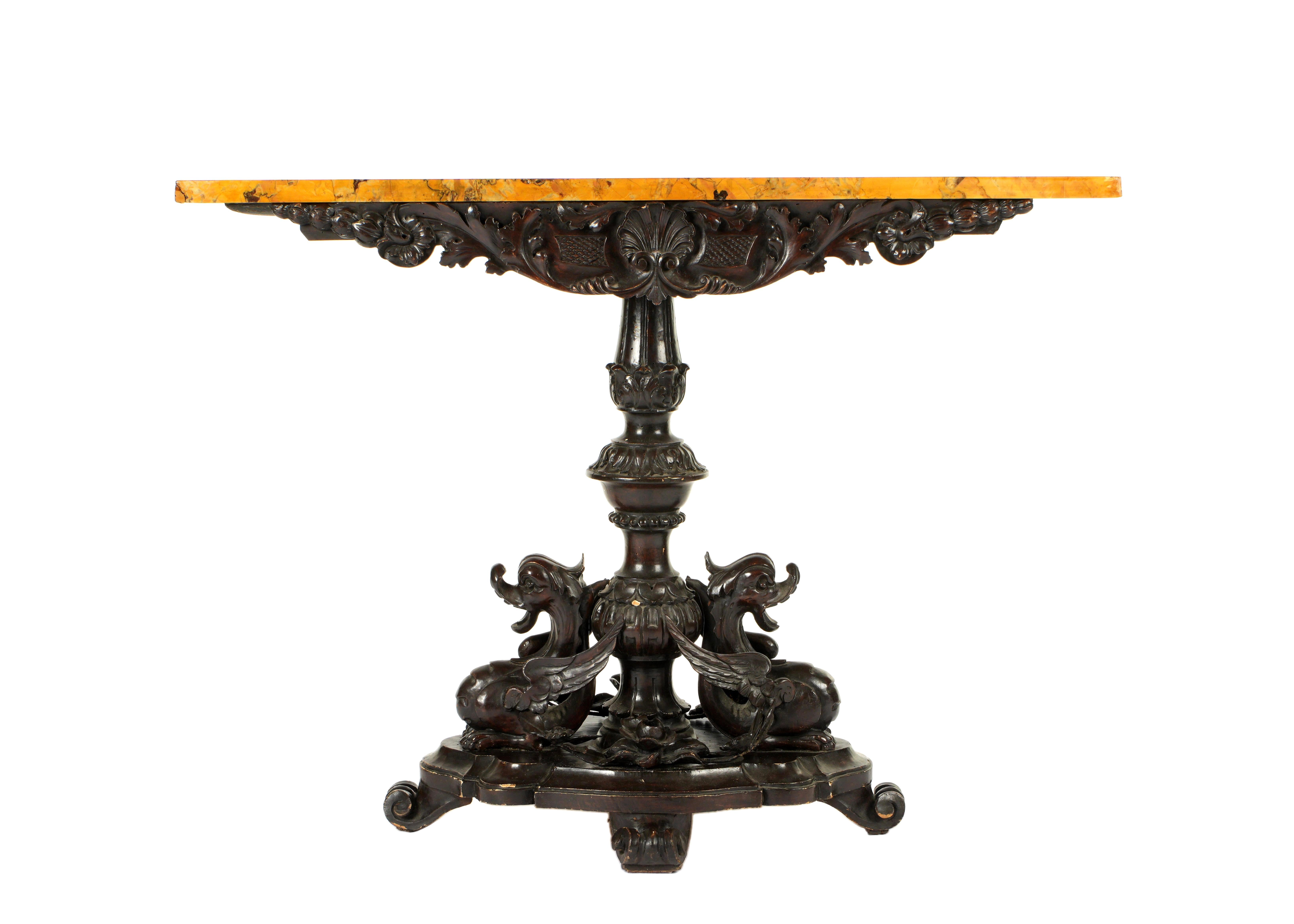 Mesa de juego ornamentada con tapa de mármol italiano Pietra DURA en venta 1