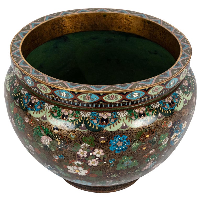 Japanese Cloisonné Jardinière, 1875, Offered by Anthony's Fine Art and Antiques