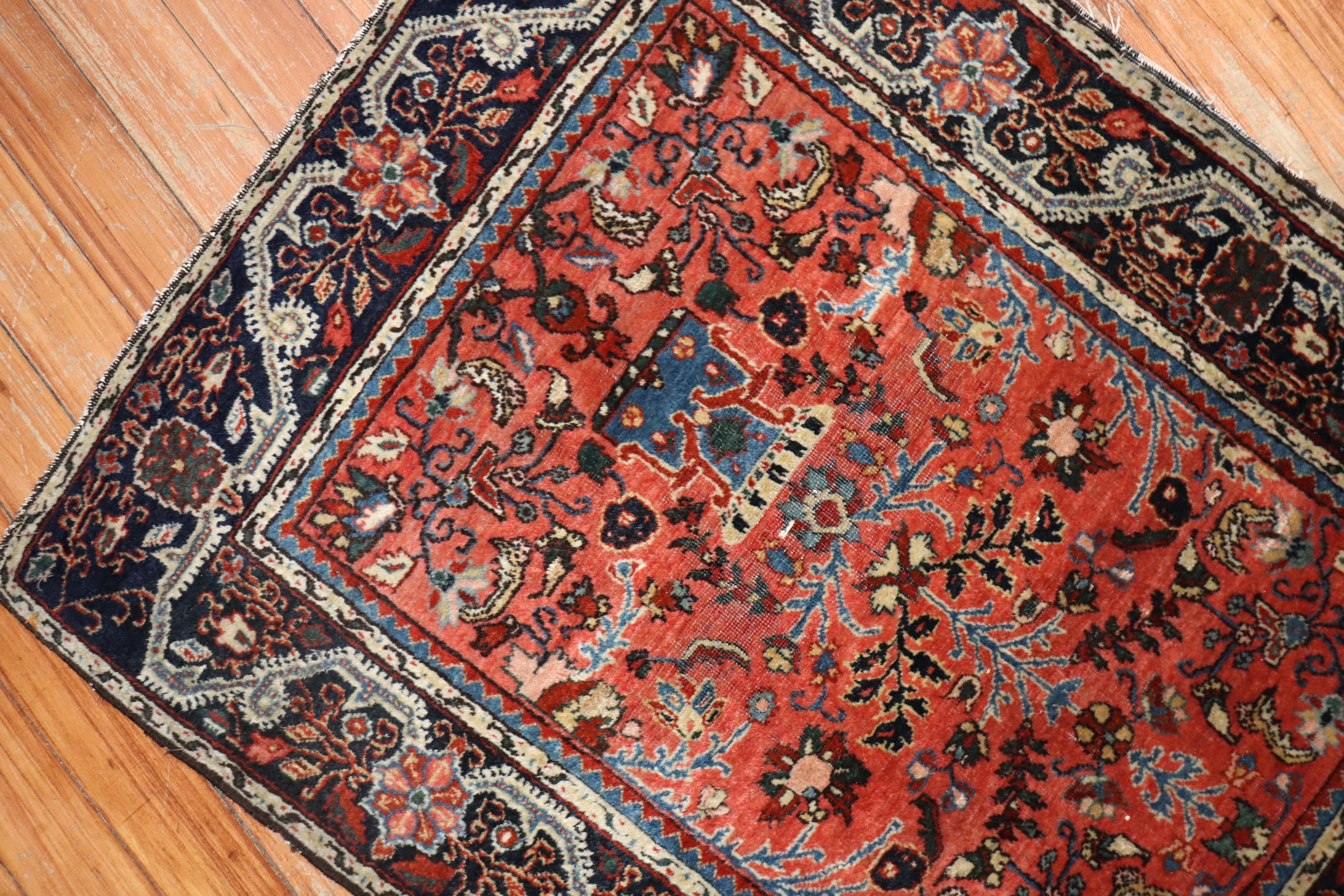 Empire Revival Ornate Jozan Persian Sarouk Rug For Sale