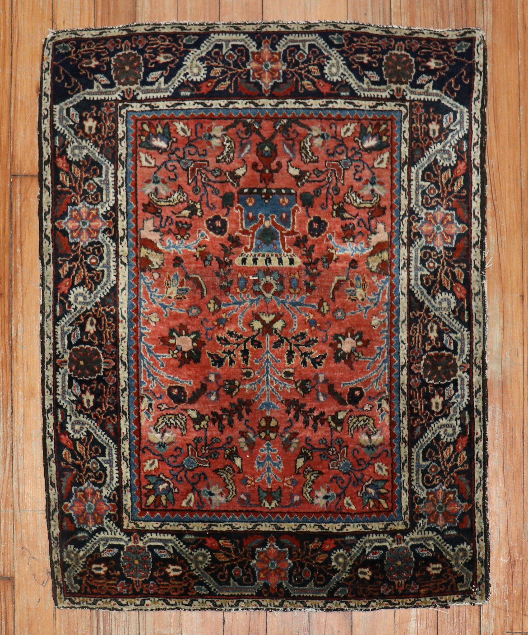 Hand-Woven Ornate Jozan Persian Sarouk Rug