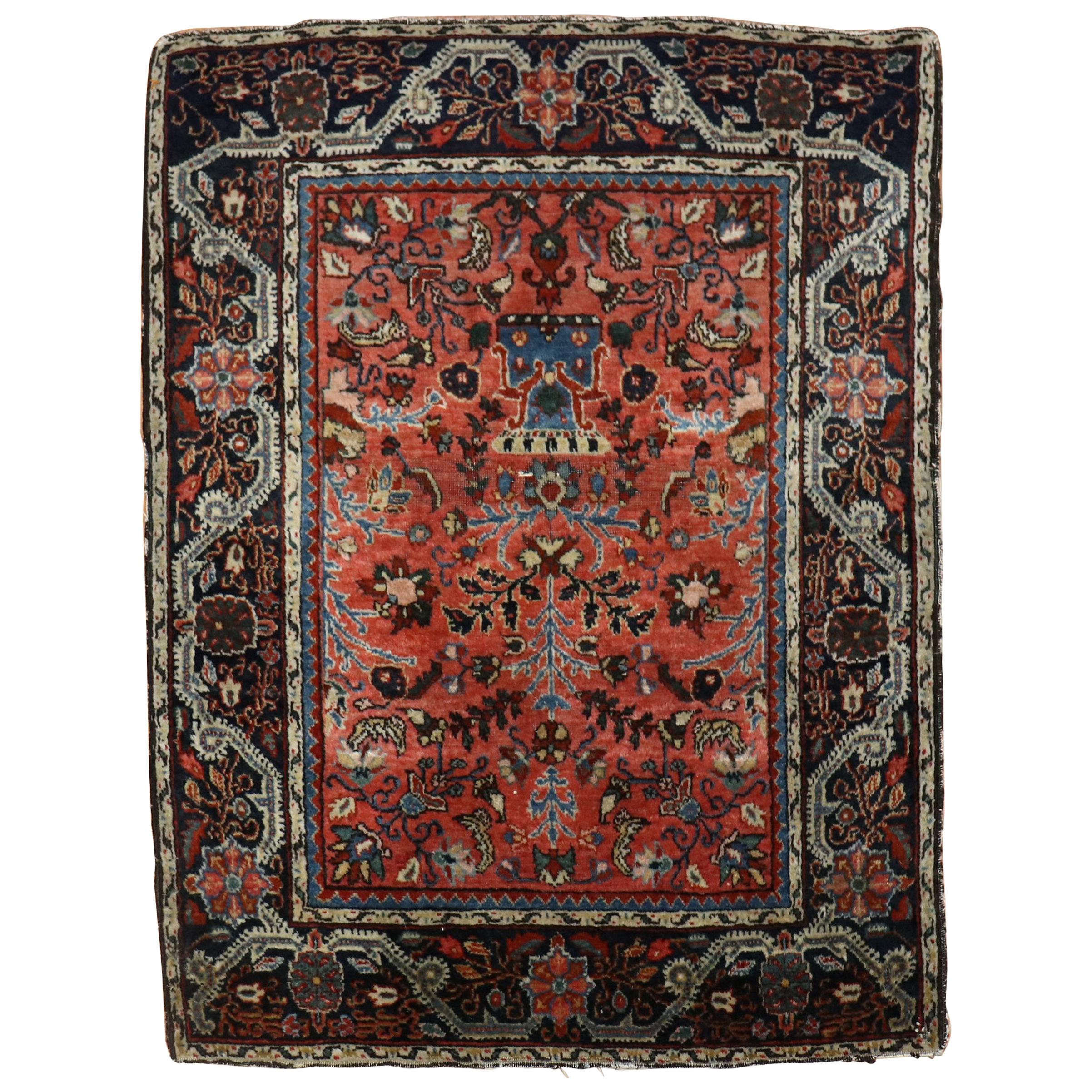 Ornate Jozan Persian Sarouk Rug For Sale