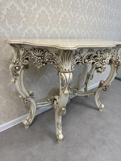 Ornate Louis XV Style Painted Console Table, circa 1890