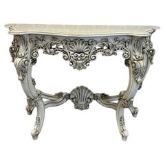 Ornate Louis XV Style Painted Console Table, circa 1890