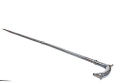 Ornate Metal Walking Stick With Horse Head Handle