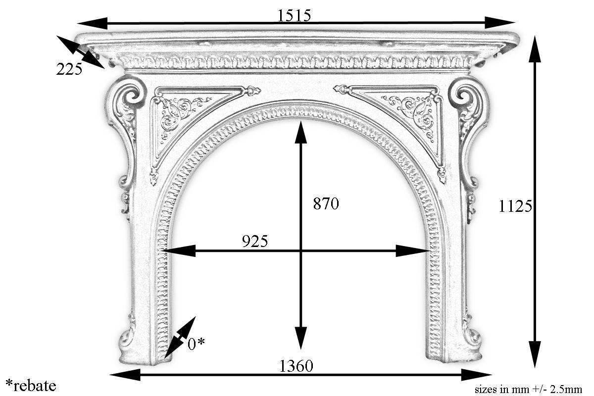 Ornate Mid-19th Century Victorian Cast Iron Fire Surround 6