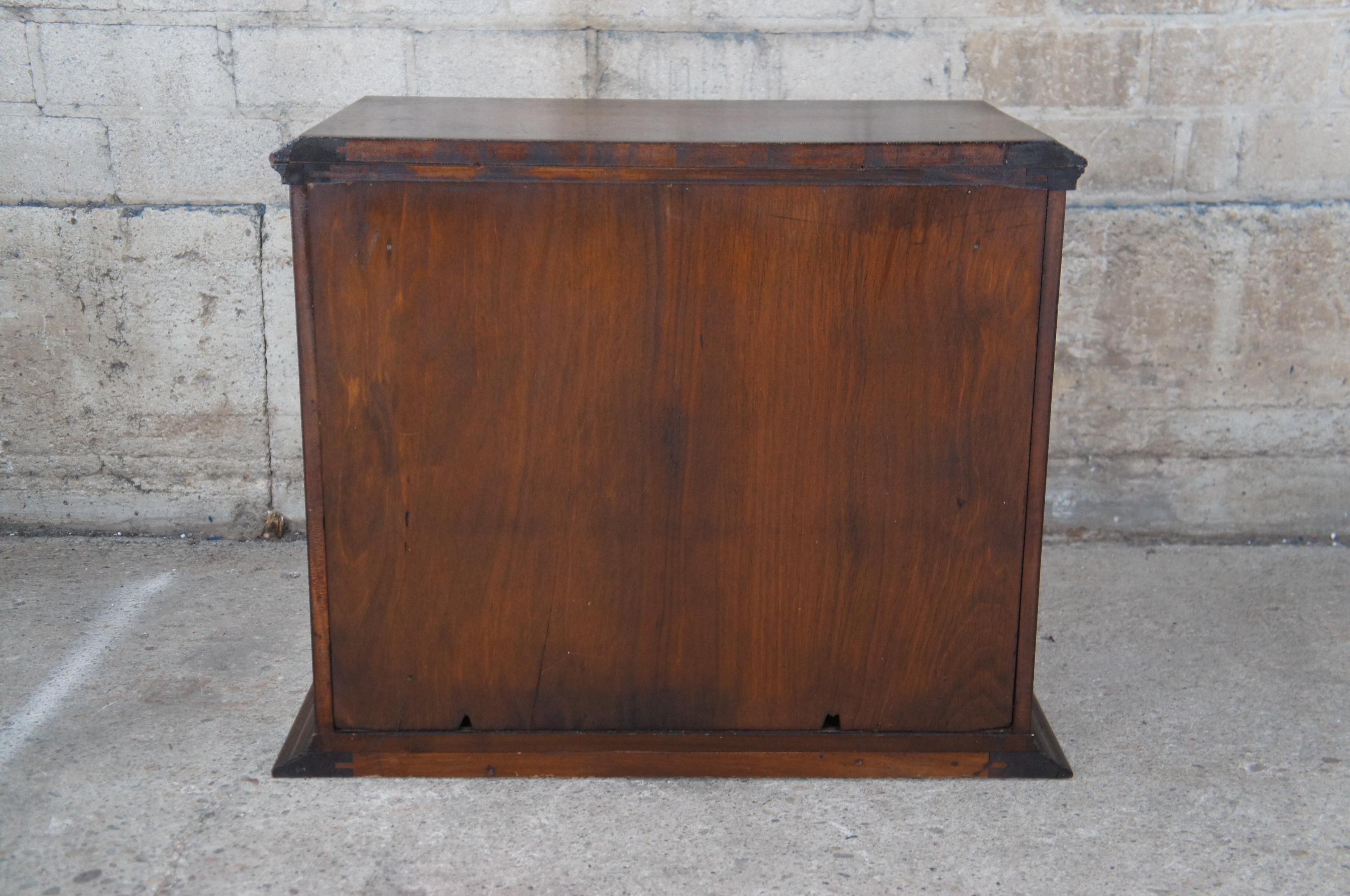 Ornate Mid Century Walnut 2 Door Console Record Music Cabinet Side Table Chest For Sale 4