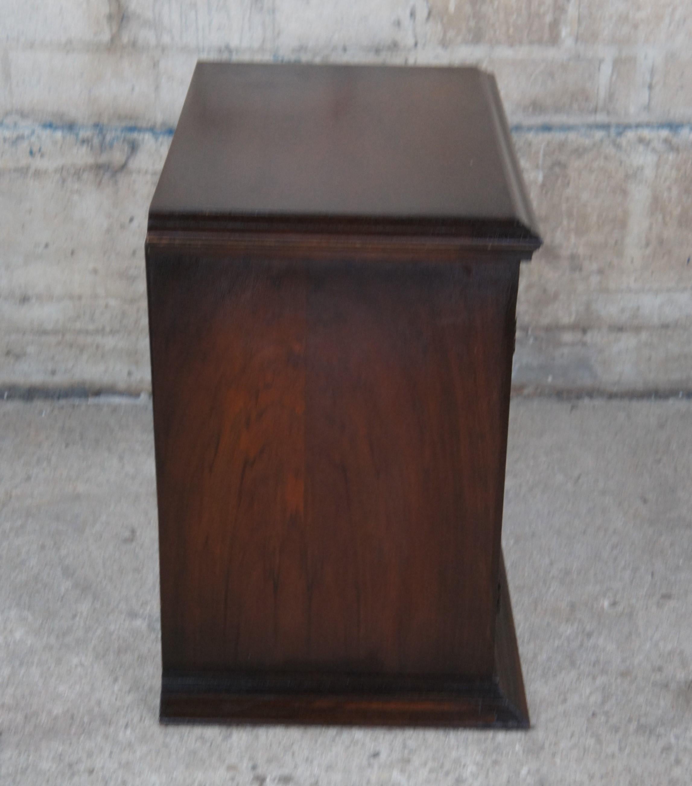 Ornate Mid Century Walnut 2 Door Console Record Music Cabinet Side Table Chest For Sale 5