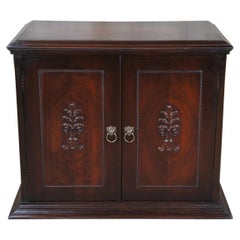 Used Ornate Mid Century Walnut 2 Door Console Record Music Cabinet Side Table Chest