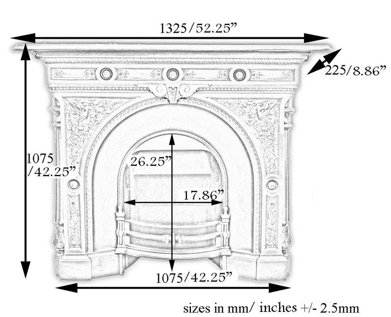 Ornate mid Victorian cast iron combination fireplace at 1stDibs