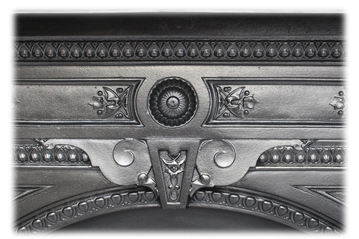 Cast Ornate mid Victorian cast iron combination fireplace
