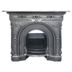 Ornate mid Victorian cast iron combination fireplace