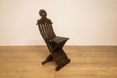 Ornate Moroccan Wooden Folding Chair