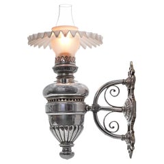 Ornate Nickel Plated Belgian Lamp Co. Sconce 1884
